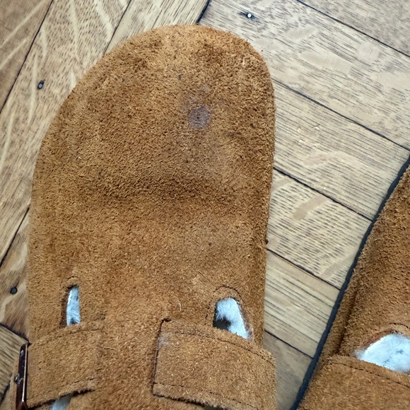Birkenstock Boston Tan Suede Shearling Lined Footwear - Picture 3 of 5